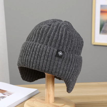 Men's Winter Knitted Hat Ear Protection Plush Warmth Earmuff Outdoor Cap