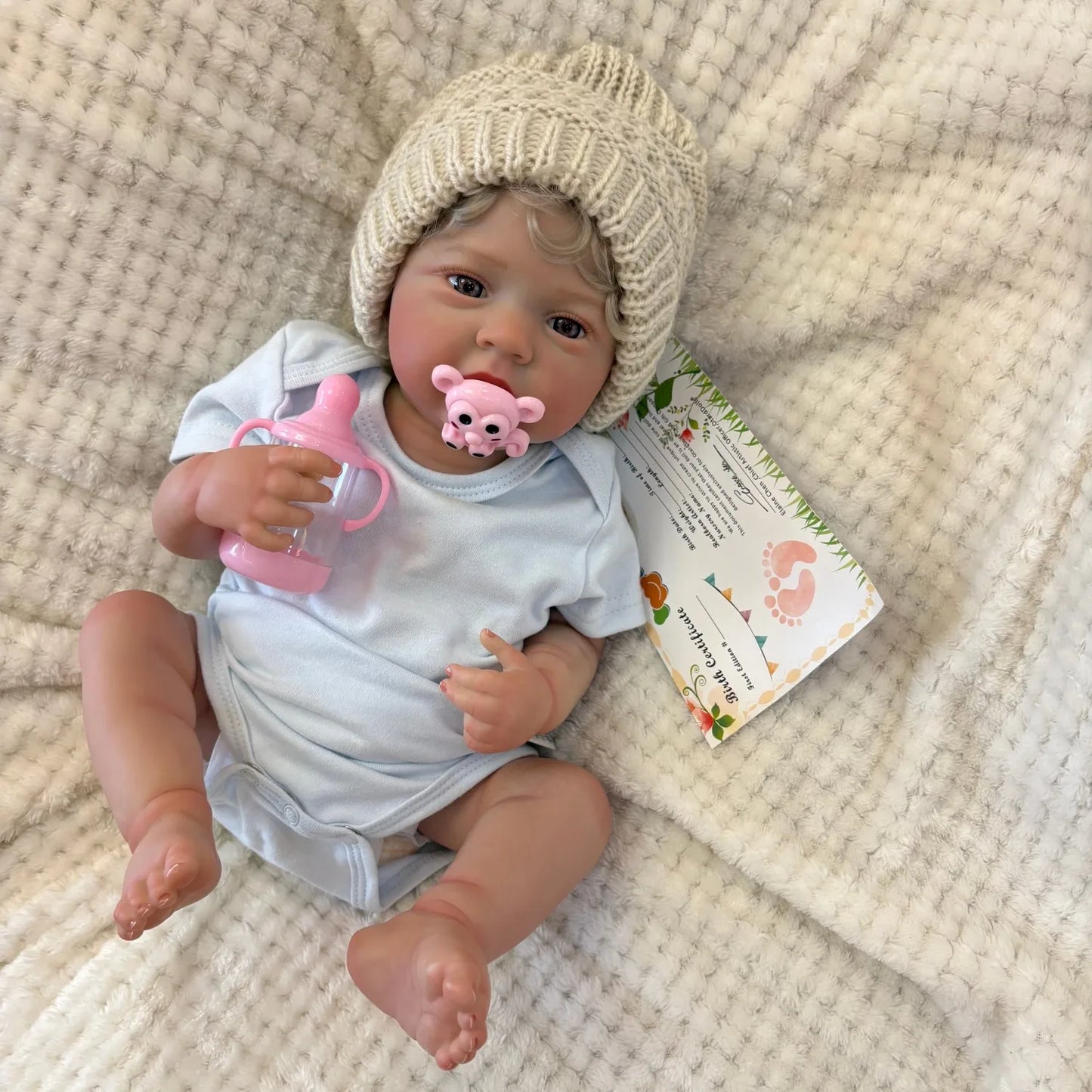 18 Inch Rooted Hair Reborn Baby Doll Boy Girl Washable Vinyl Body Bebe