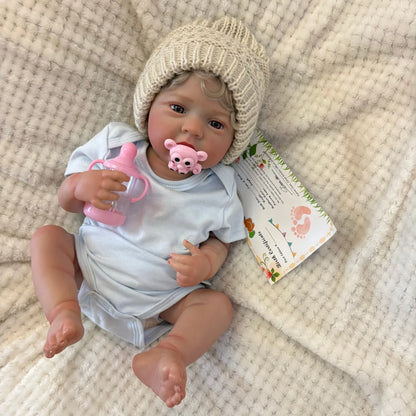 18 Inch Rooted Hair Reborn Baby Doll Boy Girl Washable Vinyl Body Bebe
