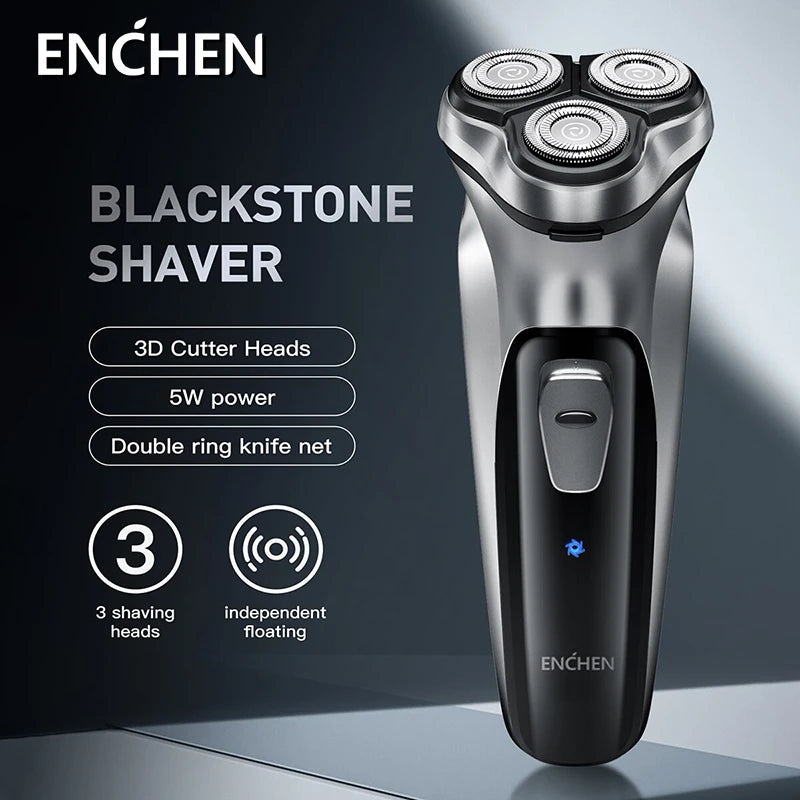 3D Floating Blade Electric Shaver for Men USB Rechargeable Rotary Razor