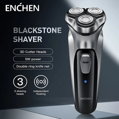 3D Floating Blade Electric Shaver for Men USB Rechargeable Rotary Razor