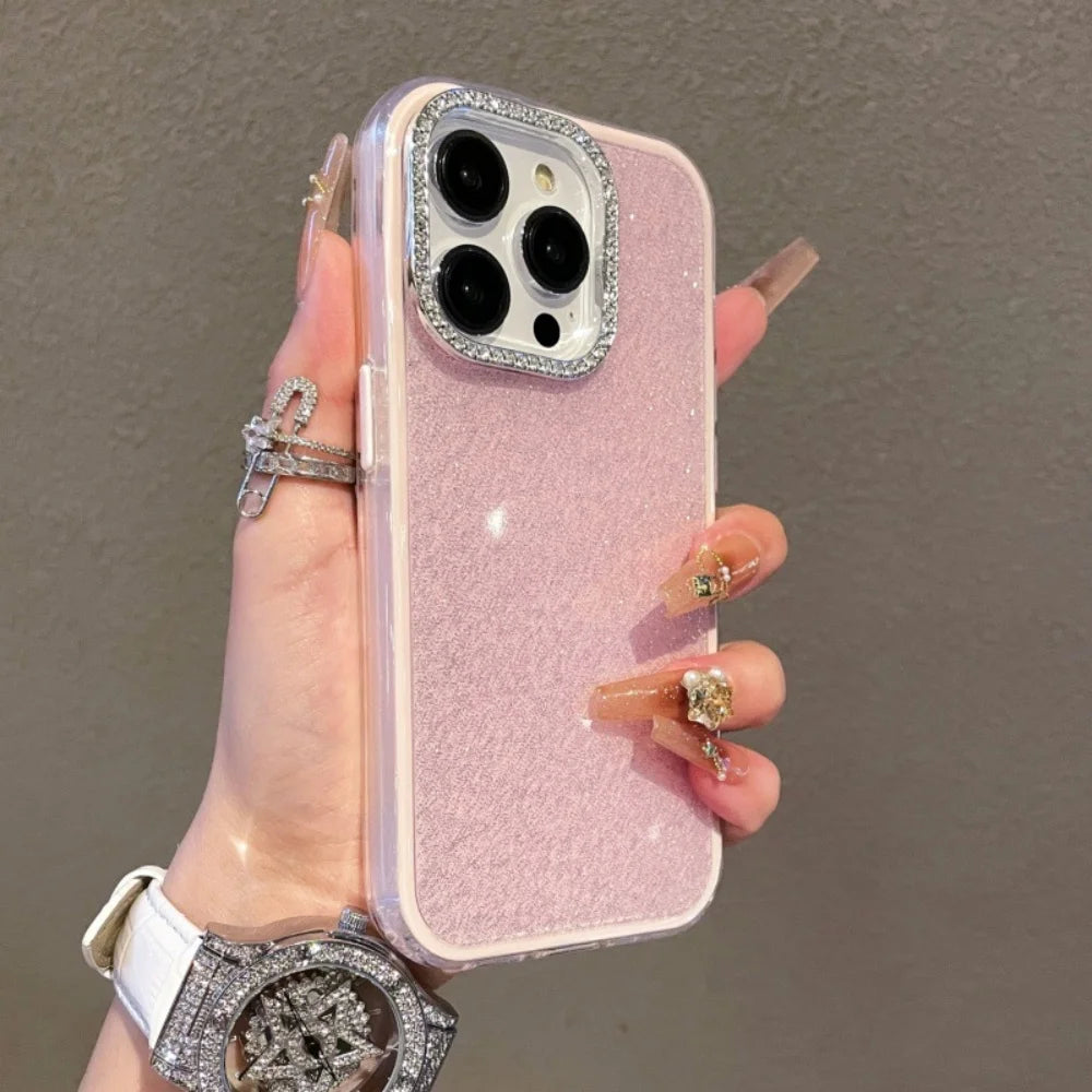 Shiny Diamond Glitter Bumper Case for iPhone 11-17 Air Pro Max Plus Shockproof
