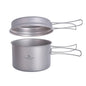 Boundless Voyage Titanium Pot Pan Set with Folding Handles Camping Cookware Hiking Outdoor Tableware-EXPROTAS
