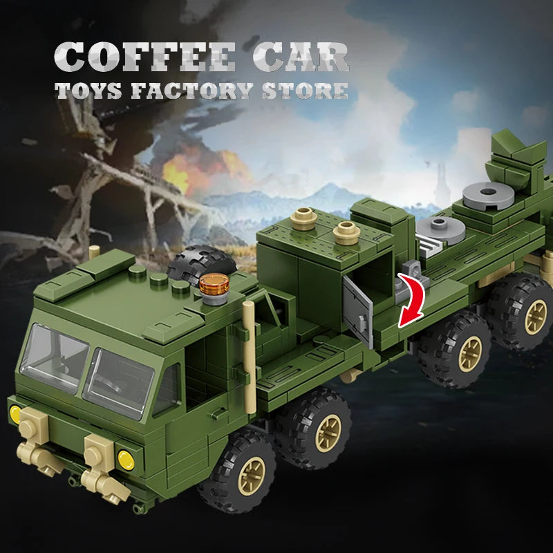 NEW Military Truck Building Blocks DIY Army Missile Vehicle MOC 3D Model Kit Toy Gift