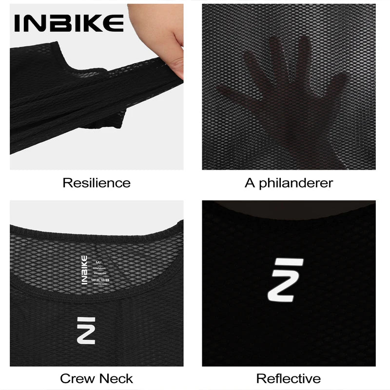 Quick Dry Cycling Base Layer INBIKE Mens Sleeveless Mesh MTB Road Vest