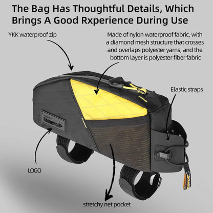 Rhinowalk Bike Top Tube Bag Screw Or Strap Fixing Water-Resistant  For Mtb&Road Bike Won't Touch Leg With Phone Fixing Strap