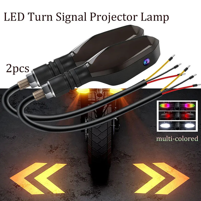 2PCS LED Turn Signal Lamp Motorcycle Flowing Indicator Light Amber