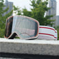 Ski Snowboard Goggles UV400 Anti-Fog Cylindrical Lens Over-Glasses Adult Skiing Eyewear