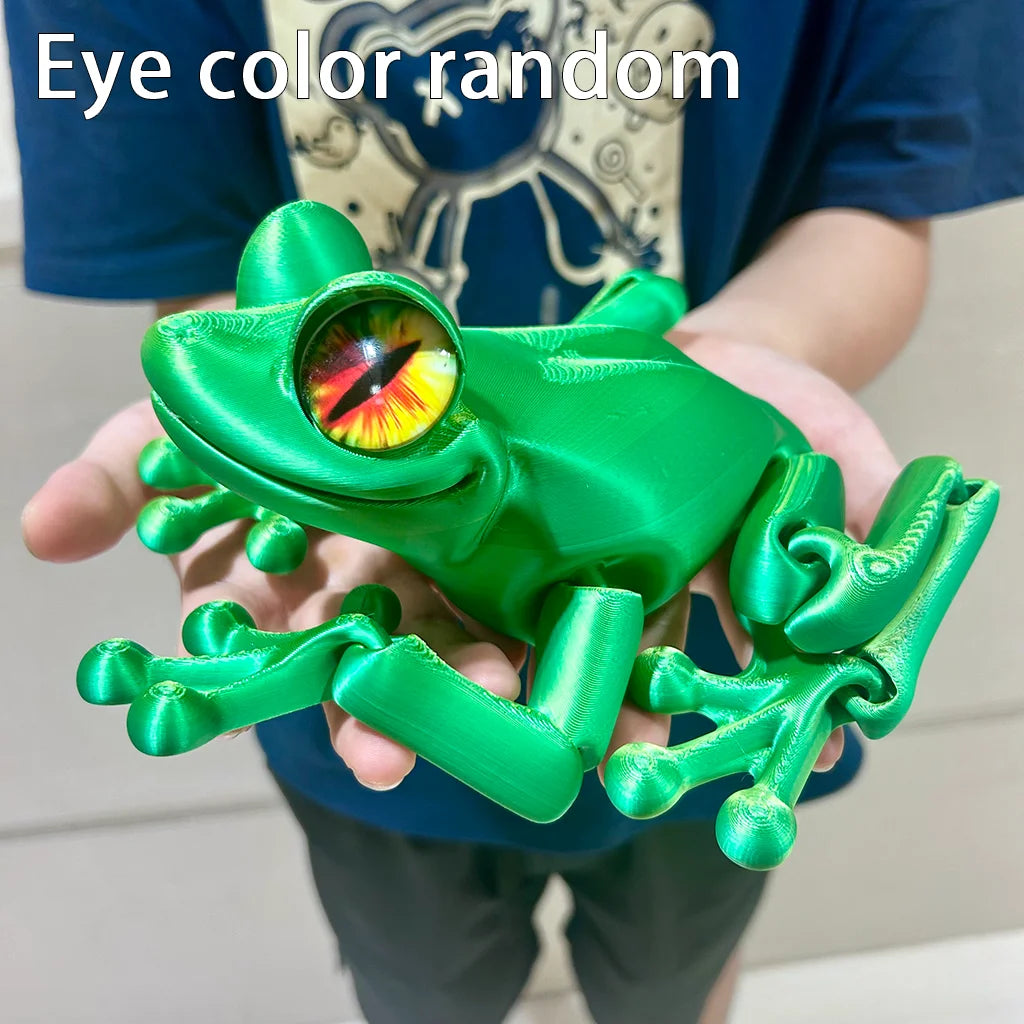 3D Printed Jointed Frog Figurine for Home Office Decor Articulated Poses