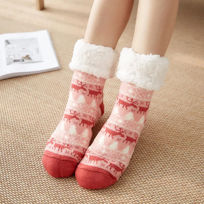 Winter Warm Fuzzy Fluffy Socks Non Slip Cozy Slipper Christmas Gift