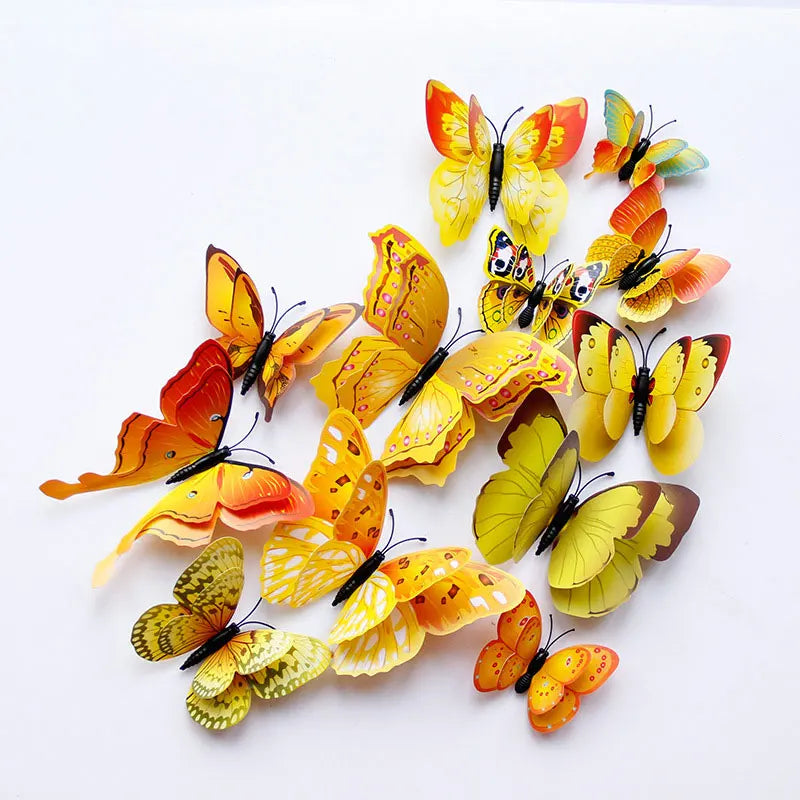 12Pcs 3D Butterfly Wall Stickers Decor for Kids Room Home Art