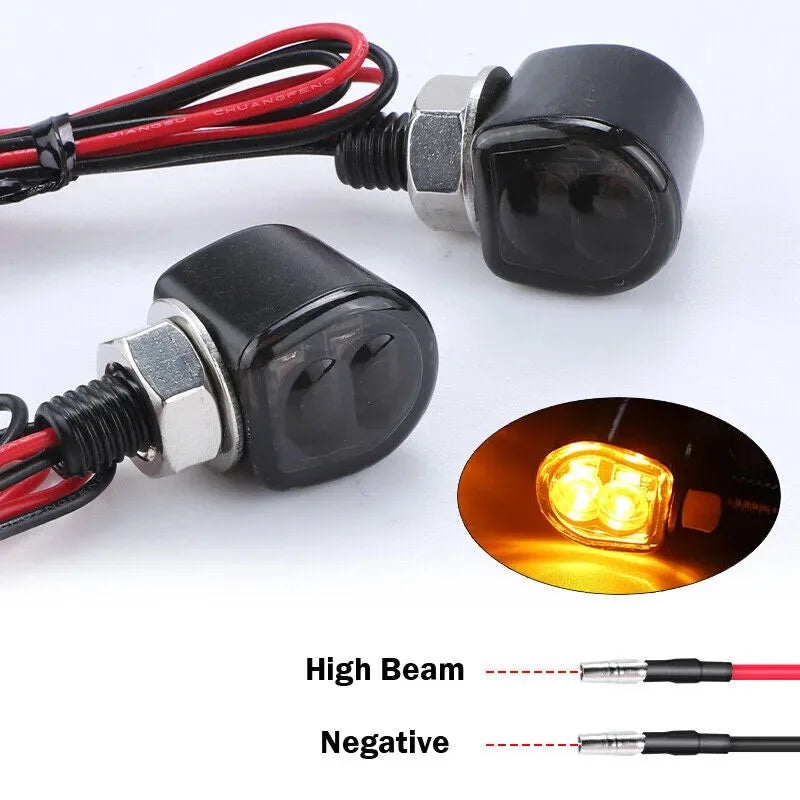 2x Turn Signal Light Motorcycle Amber Indicator Blinker Lamp 12V