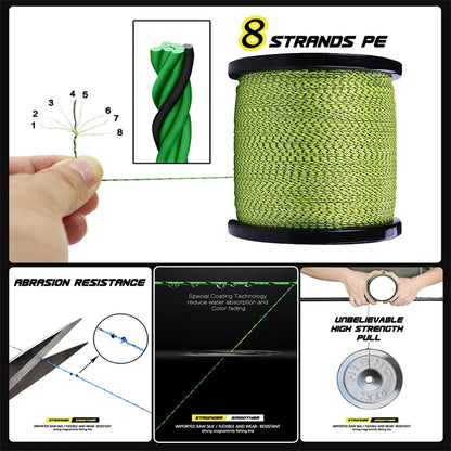 1000m Fishing Wire Braided PE Multifilament Sea Carp Line