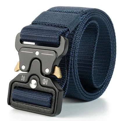Men's Buckle Tactical Belt Red Ears Plastic Multifunctional Military Canvas