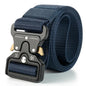 Men's Buckle Tactical Belt Red Ears Plastic Multifunctional Military Canvas
