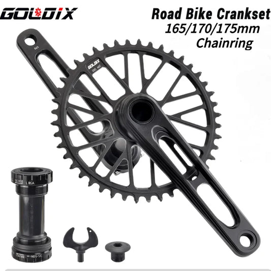 GOLDIX Ultralight Road Gravel Bike Crankset CNC 3-Bolt Direct No Logo - EXPROTAS