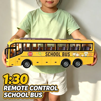 1/30 Electric RC Control Bus Light Remote Tour School City Model Kids