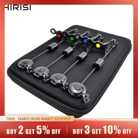 Hirisi LED Carp Fishing Swingers Drop Off Indicator 4 Color In Zipped Case Carp Fishing Equipment B2022-EXPROTAS