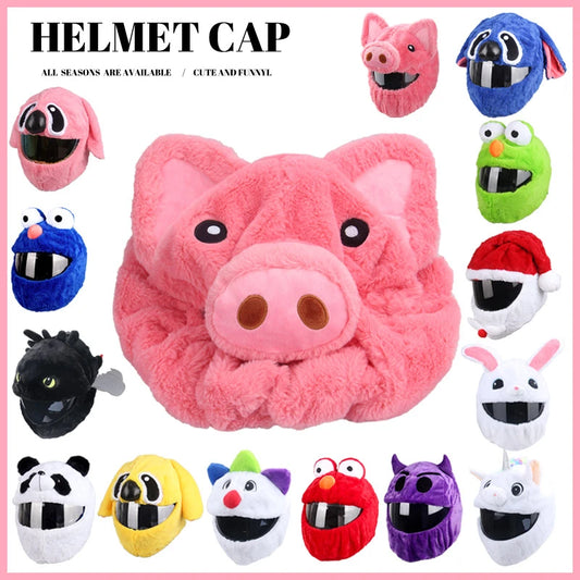 Protection Headgear Cover Plush Helmet for Motorcycle Full Face Cartoon