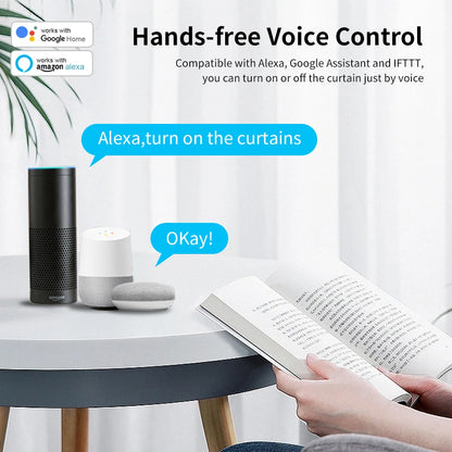 Tuya Smart Curtain Motor WiFi Zigbee RF Remote Alexa Google App Control - EXPROTAS