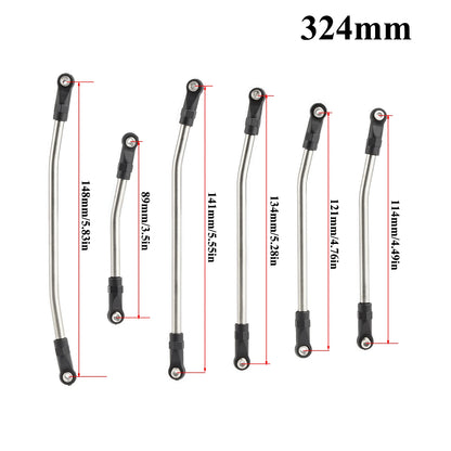 313/324mm Metal Upper Lower Link Set Plastic Rod Ends 1/10 RC Crawler SCX10 II