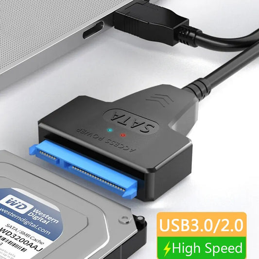 USB 3.0 to SATA Cable 2.5" HDD/SSD Adapter 6Gbps 22-Pin SATA III Cord