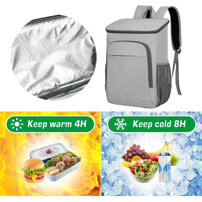 30L Insulated Cooler Backpack Leakproof Lunch Bag for Camping & Picnic