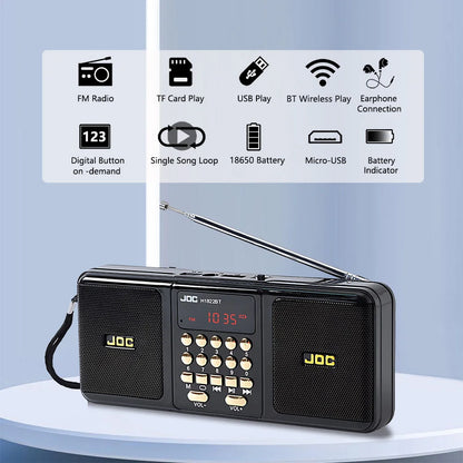 Portable FM Radio Speaker Bluetooth MP3 Player USB Rechargeable Digital