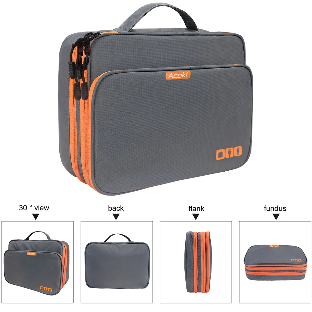 Electronic Accessories Organizer Travel Cable Bag Large Capacity for iPad