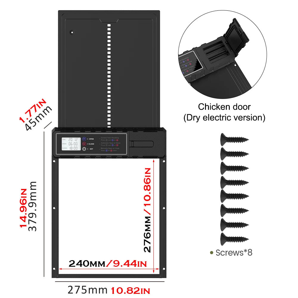 Auto Chicken Coop Door | Timer-Operated Cage Opener with Anti-Pinch Safety