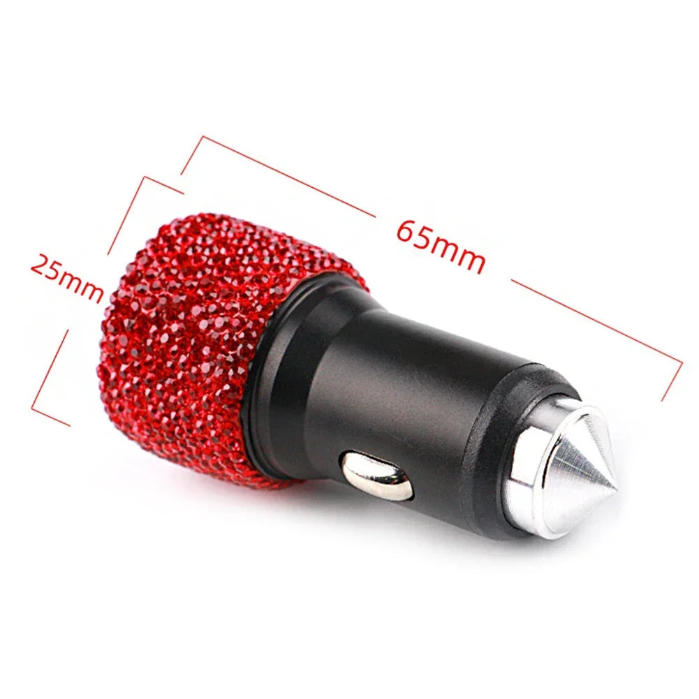 Bling Car Charger 5V 2.1A Dual Port Fast Adapter Vehicle Interior Accessory