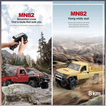 Mn82 Rc Car 1:12 Full Scale 2.4G 4WD 280 Motor Remote Control Off-Road Pickup Truck Model Car for Boys Adult Gifts-EXPROTAS