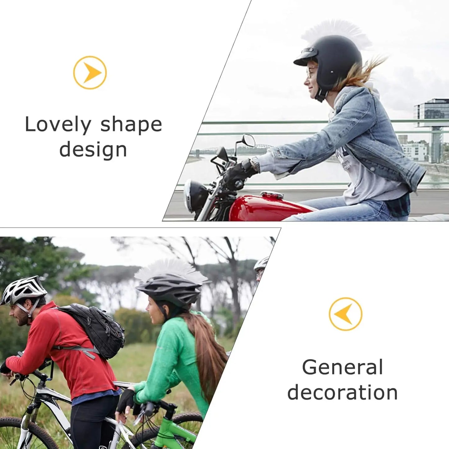 Helmet Wig Synthetic Cockscomb Decoration for Motocross Full Face Helmet