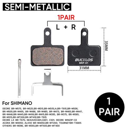 Semi-Metal Disc Brake Pads for Shimano B01S B05S MT200 MTB Road