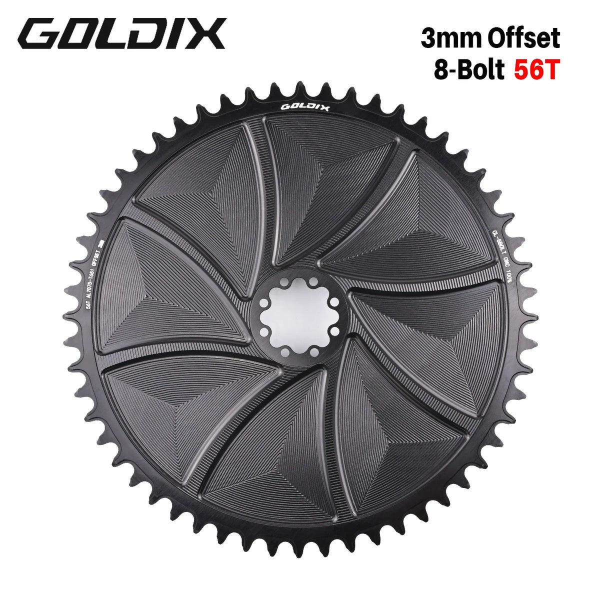Narrow Wide Chainring 3mm Offset Goldix Direct Mount for 8Bolt Crankset