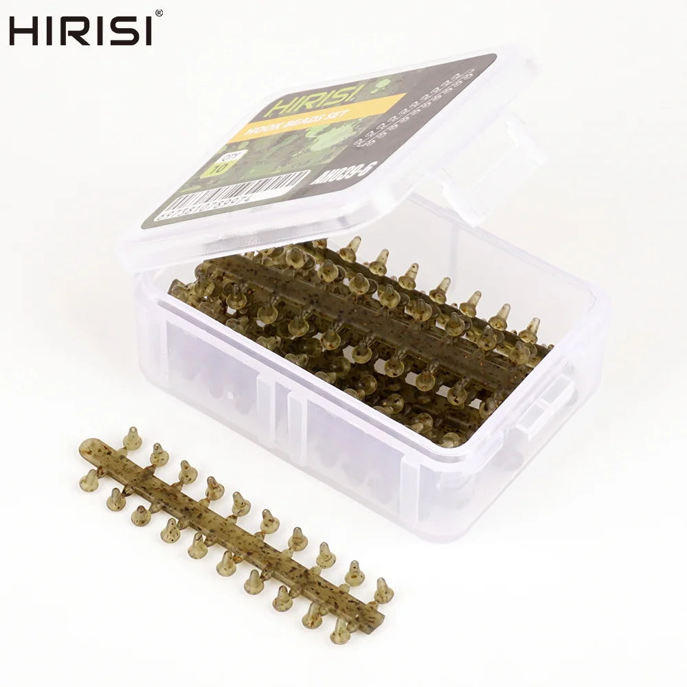 Hirisi 10 cards Carp Fishing Rubber Beads for Fishing Hook Rig Stop Hookbeads Fishing Terminal Tackle Accessories AH039