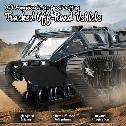JJRC C8812 LED Light Full Scale Tracked Tank Simulation Model Toy RC Car Model Drift Remote Control Off-Road Vehicle Boy Gift-EXPROTAS
