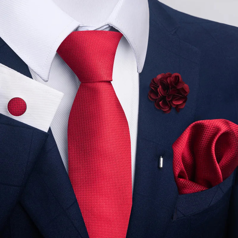 Men's Pocket Square Cufflink Tie Set Wedding Accessories by EXPROTAS