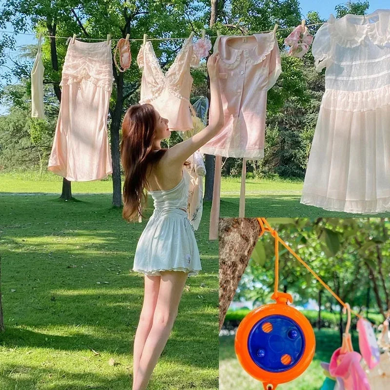 10M Drying Rope Portable Windproof Clothesline for Camping Laundry Travel