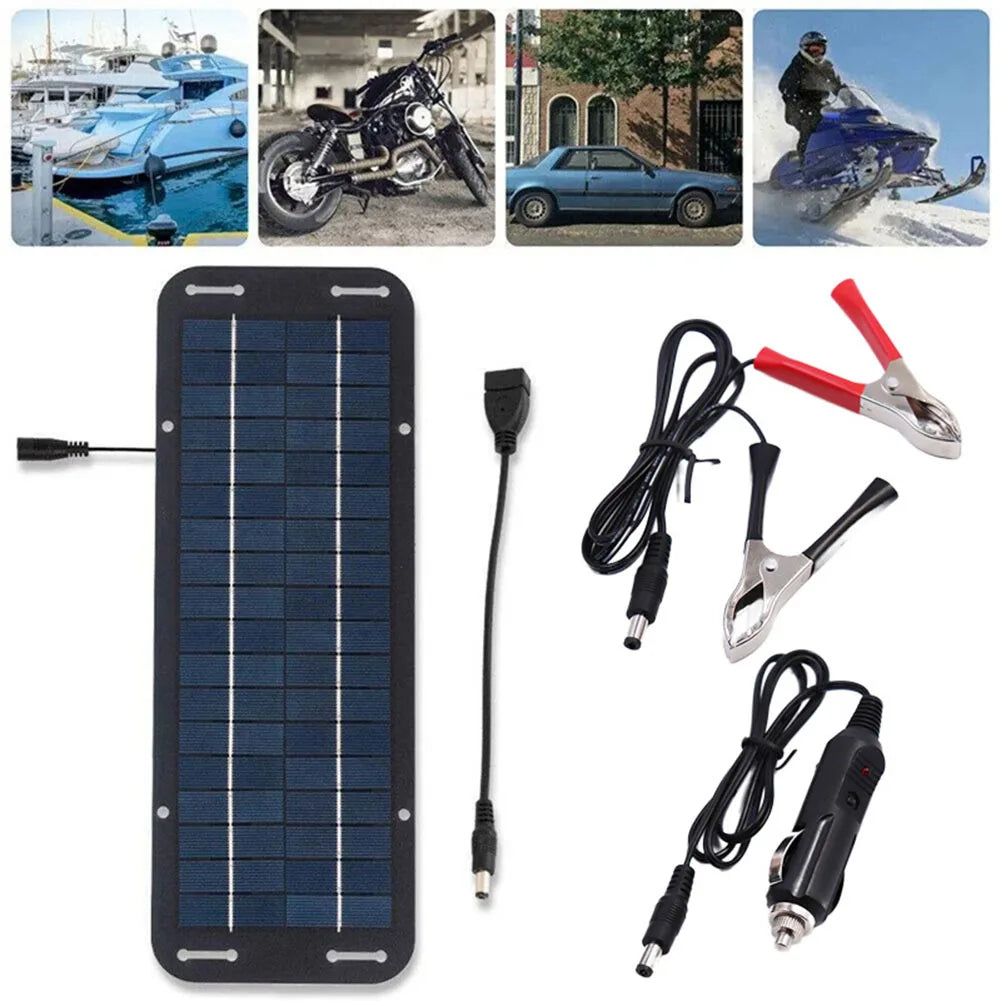 12V Solar Panel Trickle Battery Charger for Car Boat Van Portable