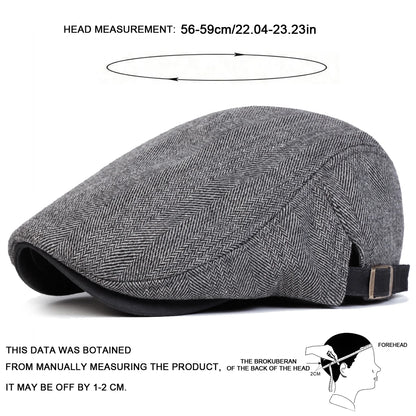 Men's Newsboy Caps British Painters Hats Adjustable Summer Berets