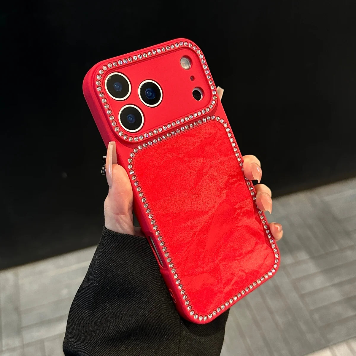 Shiny Diamond Snow Mountain Case for iPhone 13-17 Pro Max Large Window Cover