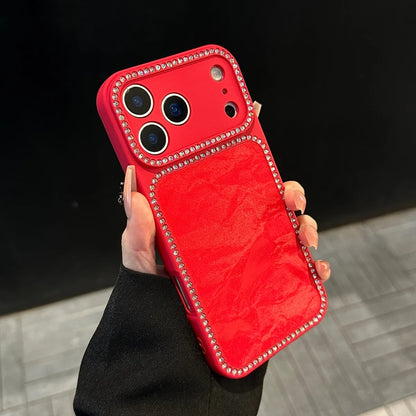Shiny Diamond Snow Mountain Case for iPhone 13-17 Pro Max Large Window Cover