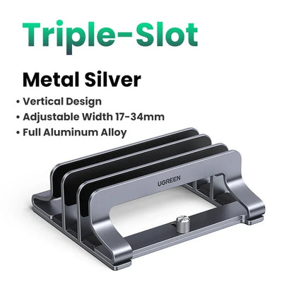 UGREEN Vertical Laptop Stand For MacBook Air Pro Triple Slots Aluminum Notebook Stand For MacBook Pro Tablet iPad Phone Holder-EXPROTAS