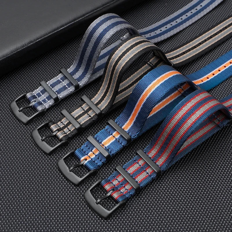 Nylon Watch Strap 24mm for Omega Seiko Mens Canvas Sport Band
