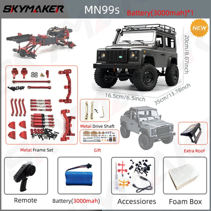 New MN99s MN98 1:12 MN Model RTR Version RC Car 2.4G 4WD RC Rock Crawler Defender Remote Control Car 1/12 RC Truck Cars Toys-EXPROTAS