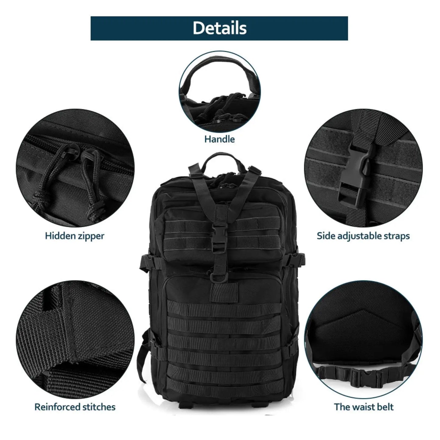 Waterproof Backpack Bag 25L/50L Tactical Outdoor Hiking Rucksack Camping