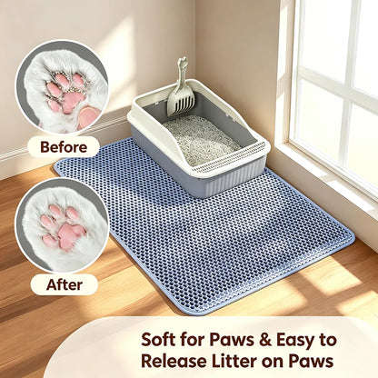Cat Litter Mat Non-Slip Double Layer Big Box Filter Mat for Pets