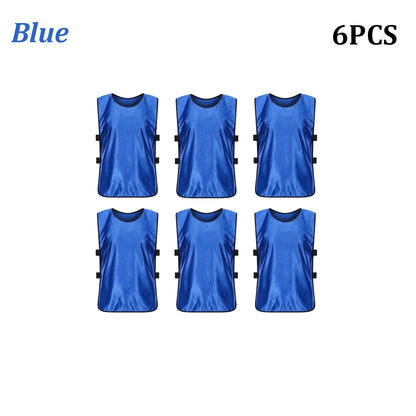 6PCS Pinnies Quick Drying Soccer Football Training Vests Youth Sports