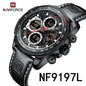 NAVIFORCE Top Military Quartz Watches for Men Luxury Sports Chronograph Watch Waterproof Clock Leather LED Digital WristWatch-EXPROTAS
